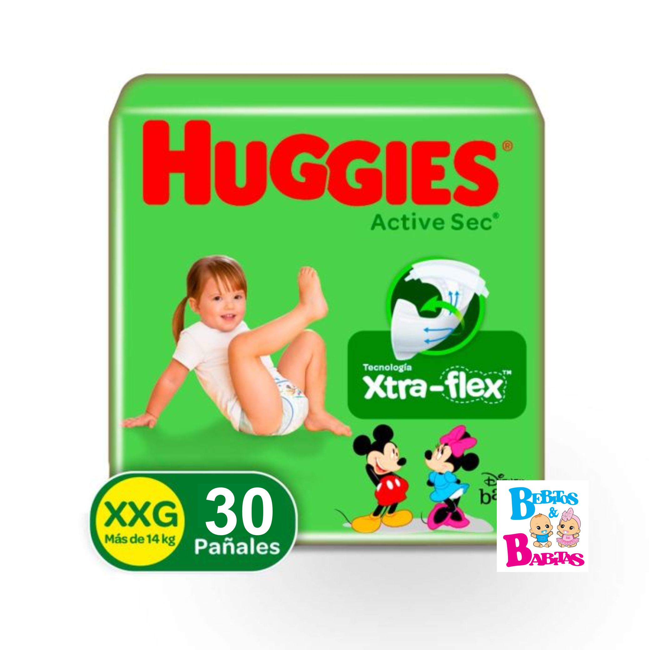 PAÑAL HUGGIES ACTIVE 5/XXG x30 unds